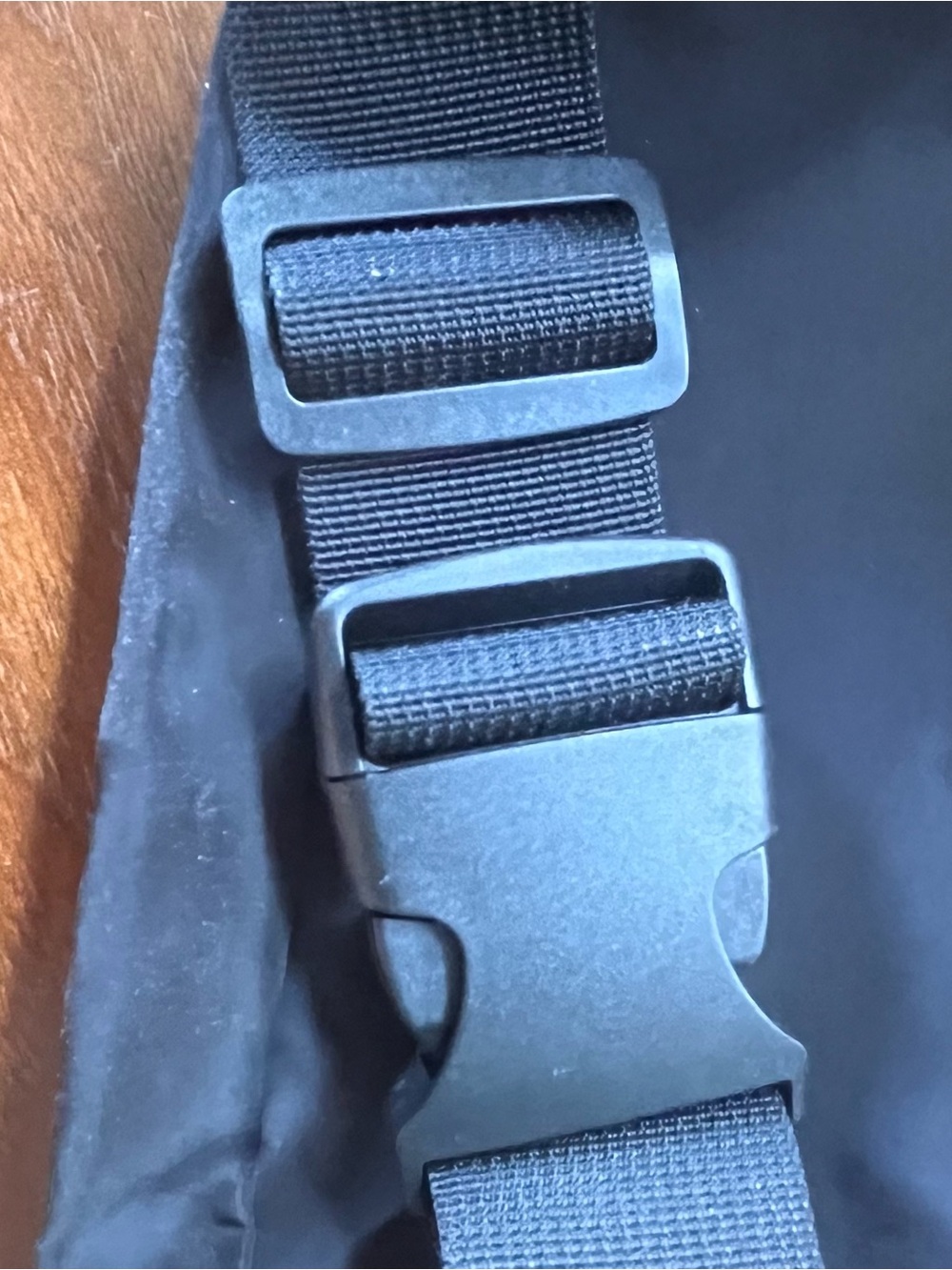 Black Crossbody Fanny Pack with Gold Zippers - Picture 6 of 6